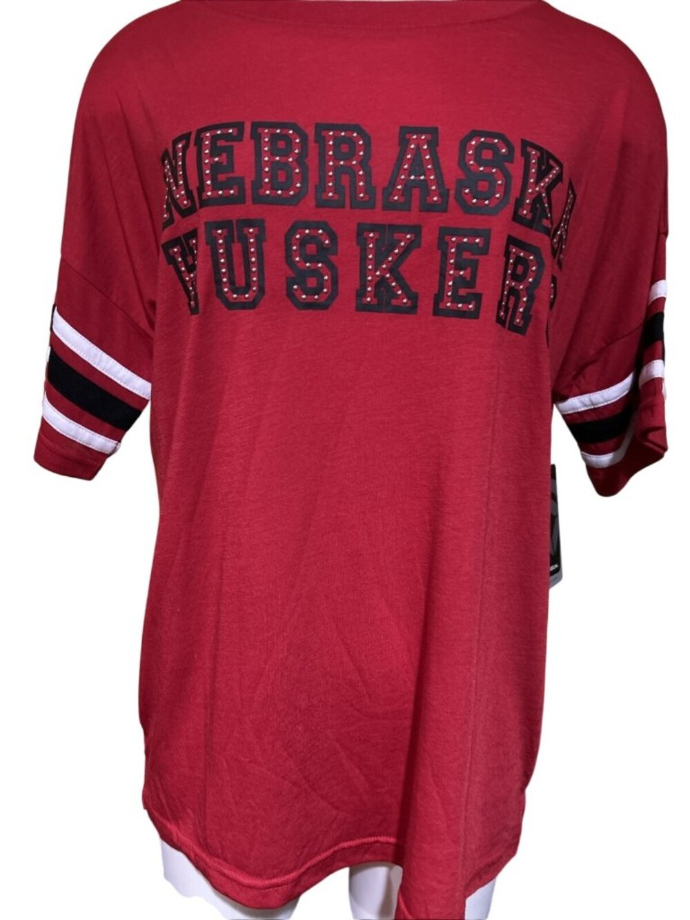 NEW Nebraska Cornhuskers Colosseum Athletics Studded Shirt Women's M
